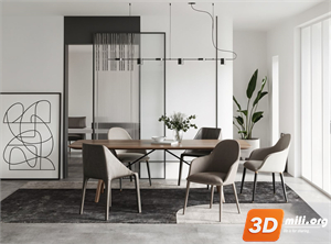 Dining Table Set Skp Files